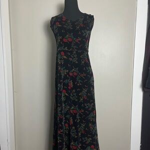 Studio Black and Red Floral Maxi Dress